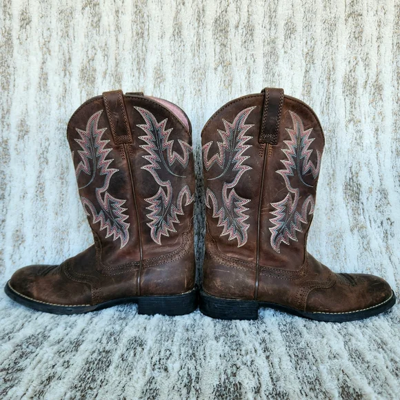 Ariat "Heritage Stockman" Brown Leather Cowboy Western Boots | Women's Size 6.5B - Picture 6 of 11